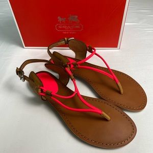 coach neon sandals